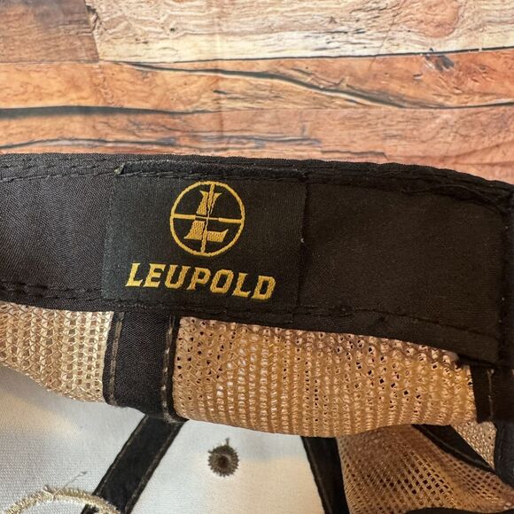 Leupold Optics Hat Cap Scope Logo Camouflage Adjustable H & L Strapback Signed - Picture 7 of 10